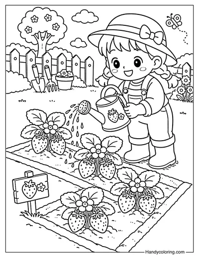 Watering Strawberry Plants