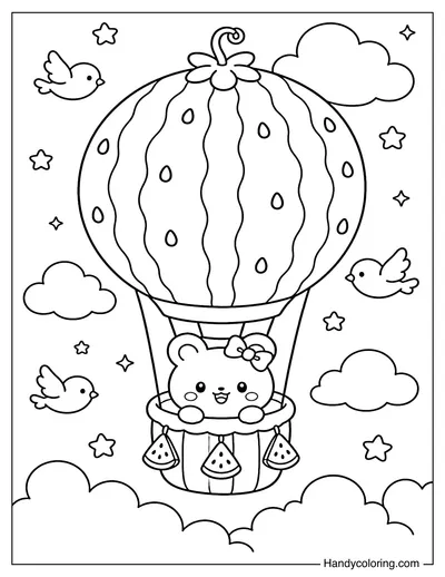 Watermelon Hot Air Balloon Adventure