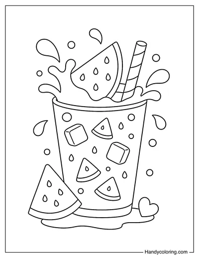 Watermelon Juice Splash in Glass