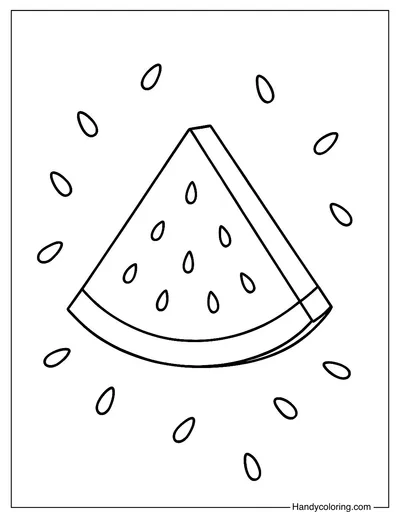 Watermelon Seeds Spread Coloring Page