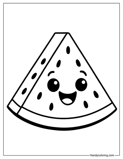 Watermelon Slice Coloring Page