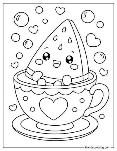 Watermelon Slice Inside Teacup