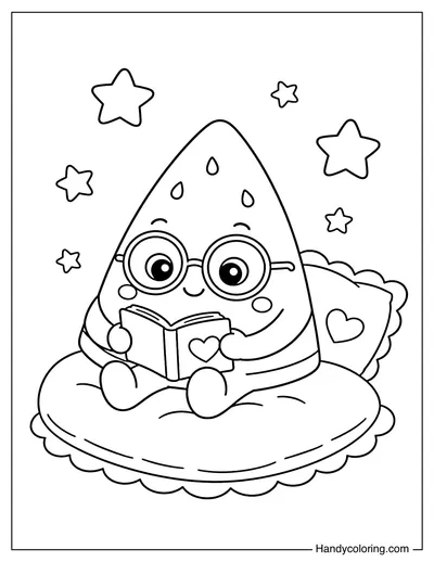 Watermelon Slice Reading Tiny Book