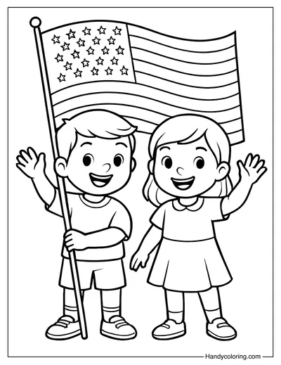 Waving the Flag Coloring Page