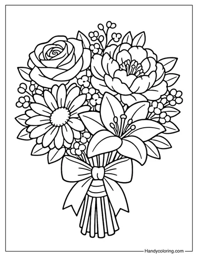 Wedding Bouquet Coloring Page