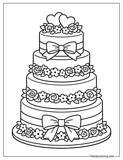 Wedding Cake Coloring Page