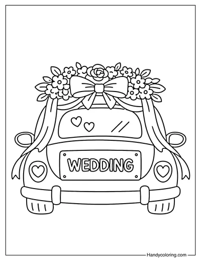 Wedding Car Coloring Page