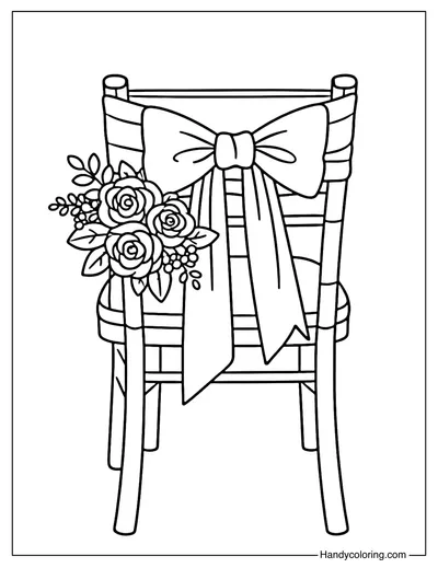 Wedding Chair Decoration Coloring Page