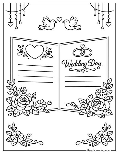Wedding Invitation Coloring Page