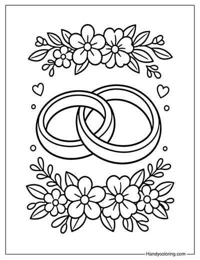 Wedding Rings Coloring Page