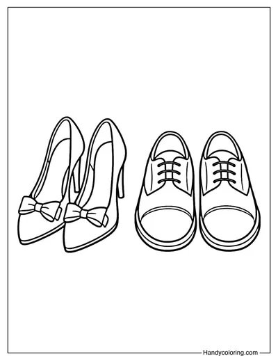 Wedding Shoes Coloring Page