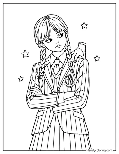 Wednesday with Thing on Her Shoulder