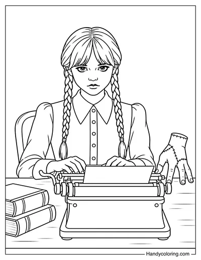 Wednesday Writing on Her Typewriter