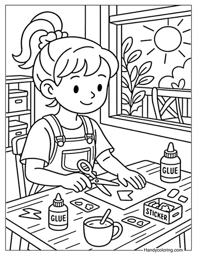 Weekend Crafting Coloring Page