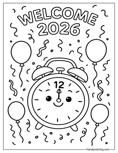 Welcome 2026 Coloring Page