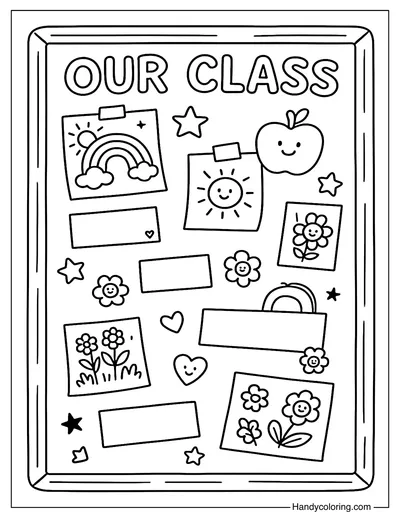 Welcome Bulletin Board Coloring Page