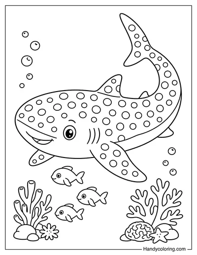 Whale Shark with Fish Friends