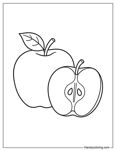 Whole Apple and Half Apple