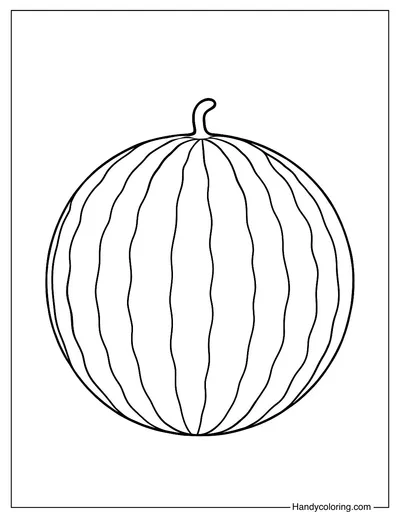 Whole Watermelon Coloring Page