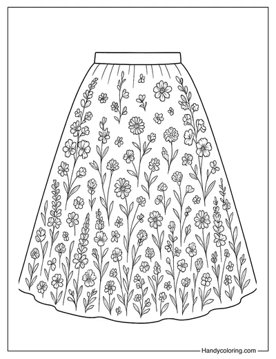 Wildflower Festival Skirt Coloring Page