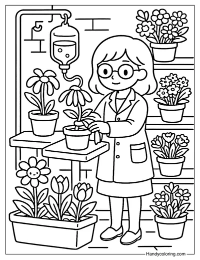 Wilted Flower Repair Clinic Coloring Page
