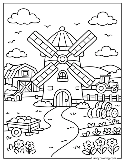 Windmill on Farm