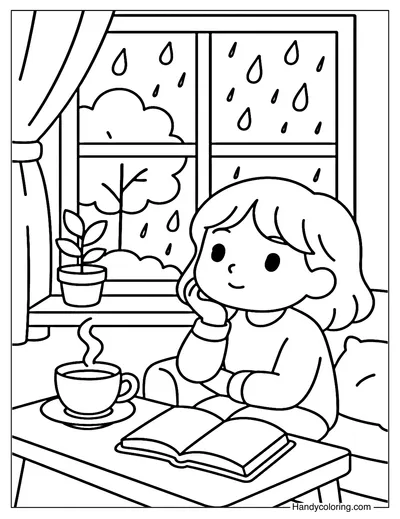 Window Daydream Coloring Page