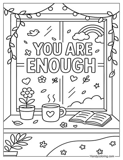 Window Garden Message Coloring Page