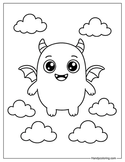 Winged Fantasy Monster Coloring Page