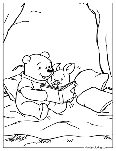 Winnie The Pooh with Piglet Coloring Page