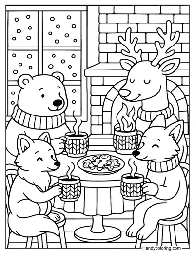 Winter Coffee Coloring Page