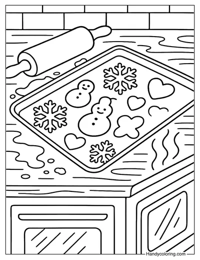 Winter Cookies Coloring Page