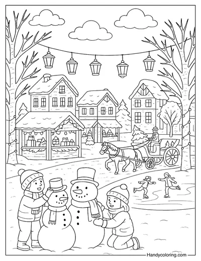 Winter Hamlet Glow Coloring Free