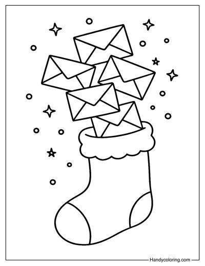 Winter Wishes Stocking Coloring Page