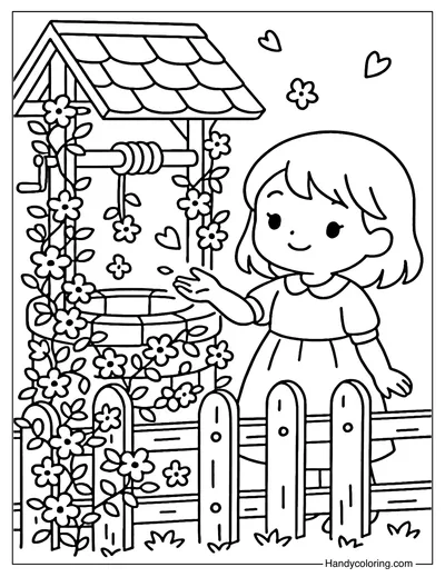 Wishing Fence Coloring Page