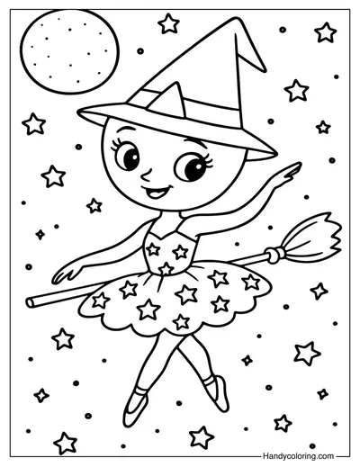 Witch Ballerina Cappuccina Coloring Page