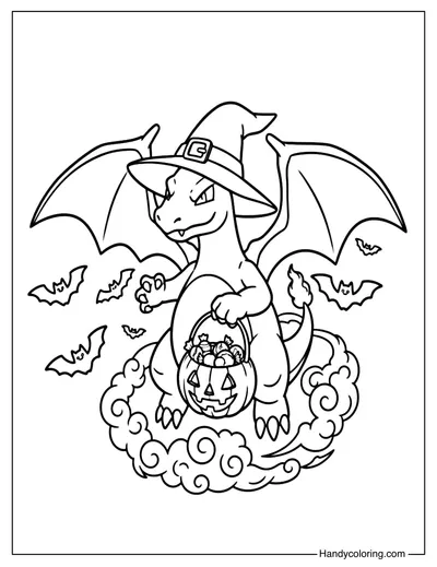 Witch Charizard Coloring Page