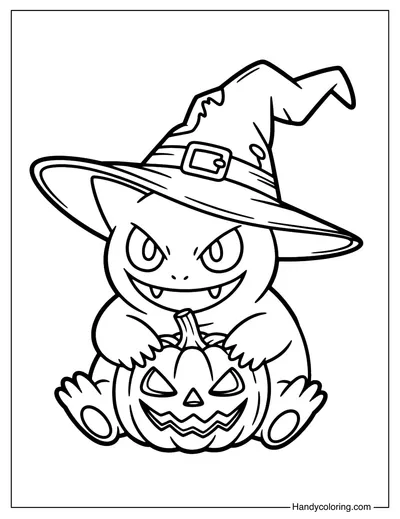 Witch Gengar Coloring Page