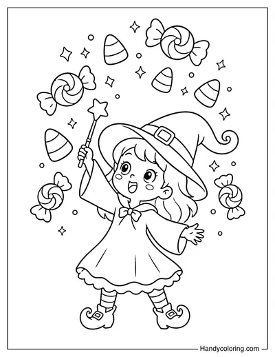 Witch Making Halloween Candy Float