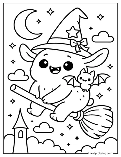 Witch Monster Coloring Page