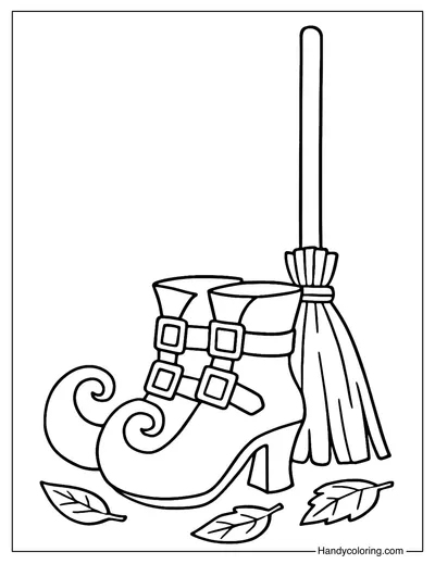 Witch Shoes Coloring Page
