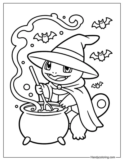 Witch Squirtle Coloring Page