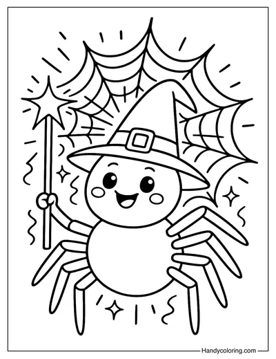 Wizard Spider Coloring Page