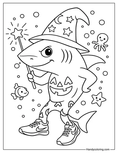 Wizard Tralalero Tralala Coloring Page