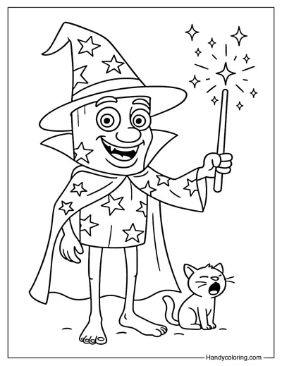 Wizard Tung Tung Tung Sahur Coloring Page
