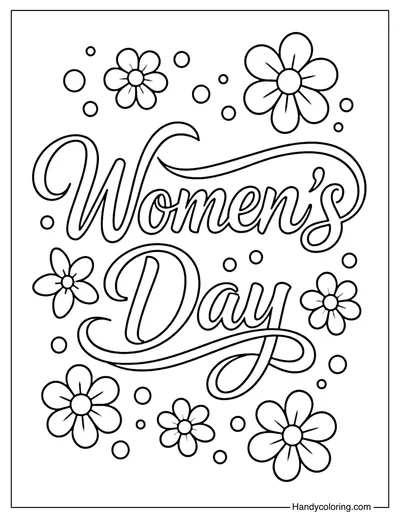 Women's Day Coloring Page PDF