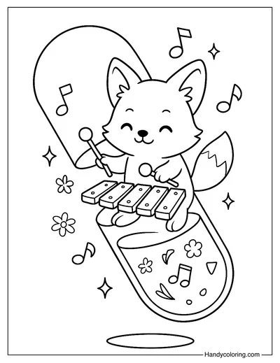 Xylofox Capsule Coloring Page