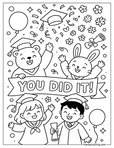You Did It! Banner Coloring Page