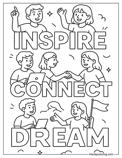 Youth Empowerment Words Coloring Page