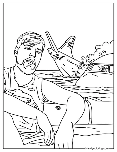 Youtuber Mr Beast Coloring Page